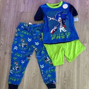 Sonic the Hedgehog Blue and Green Kids Pajama Set